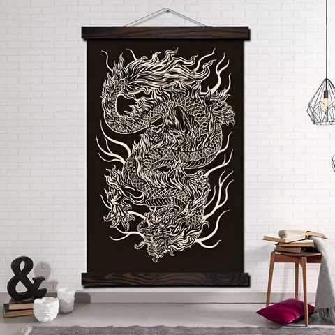 Black & White Chinese Dragon Wall Art