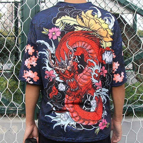 Red Chinese Dragon T-Shirt | Autumn Dragon