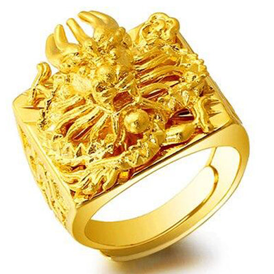 Golden Dragon Head Ring | Autumn Dragon