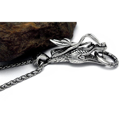 Steel Dragon Head Necklace | Autumn Dragon