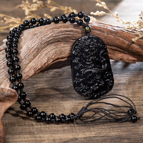 Obsidian Dragon Necklace | Autumn Dragon