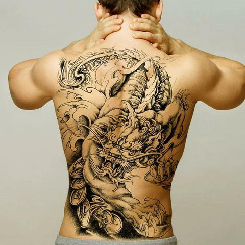Oriental Dragon Temporary Tattoo (Back) | Autumn Dragon
